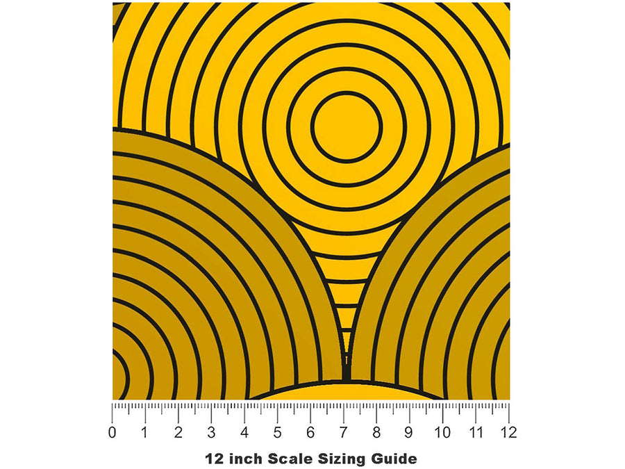 Golden Medallions Art Deco Vinyl Film Pattern Size 12 inch Scale~Rwraps Golden Medallions Art Deco Sizing Chart~2