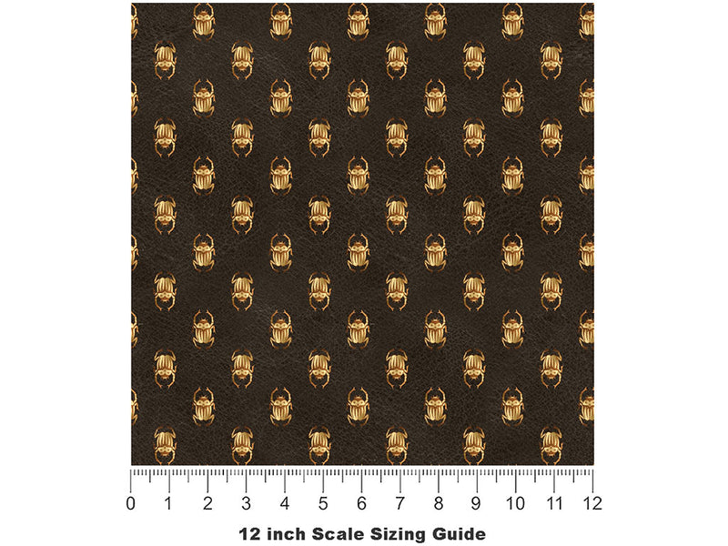 Golden Scarab Egyptian Vinyl Film Pattern Size 12 inch Scale~Rwraps Golden Scarab Egyptian Sizing Chart~2