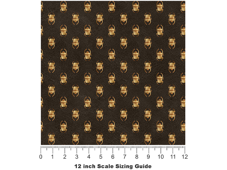 Golden Scarab Egyptian Vinyl Film Pattern Size 12 inch Scale~Rwraps Golden Scarab Egyptian Sizing Chart~2