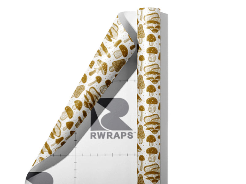 Golden Stems Mushroom Wrap Film Sheets~Rwraps Series 914 Golden Stems Mushroom Scrolled Sheet~3