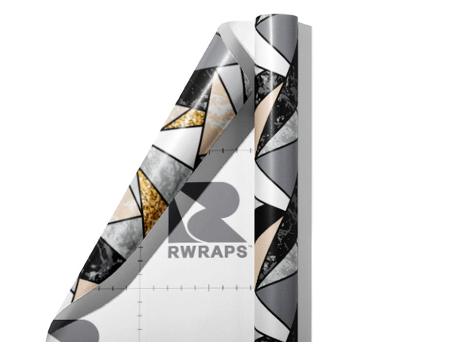 Golden Triangles Tile Wrap Film Sheets~Rwraps Series 914 Golden Triangles Tile Scrolled Sheet~4
