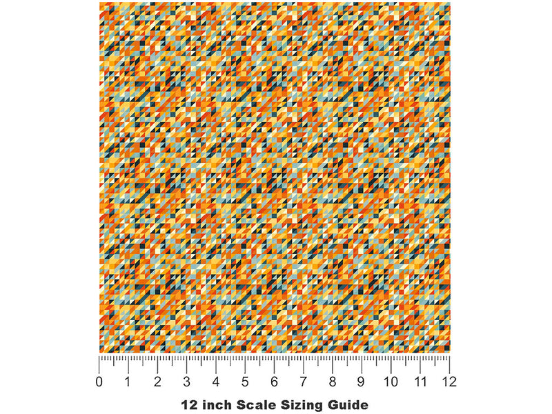 Golden Trombone Mosaic Vinyl Film Pattern Size 12 inch Scale~Rwraps Golden Trombone Mosaic Sizing Chart~2
