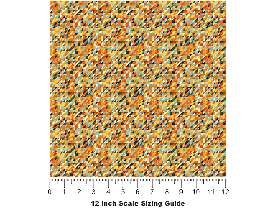 Golden Trombone Mosaic Vinyl Film Pattern Size 12 inch Scale~Rwraps Golden Trombone Mosaic Sizing Chart~2