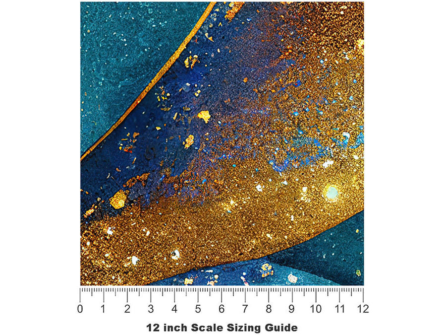 Golden Veins Water Vinyl Film Pattern Size 12 inch Scale~Rwraps Golden Veins Water Sizing Chart~2