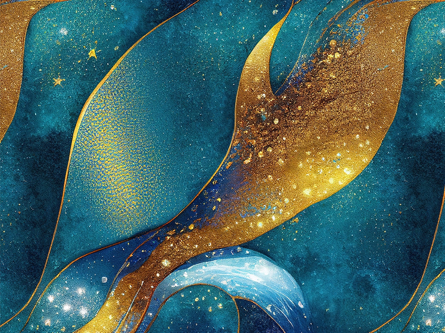 Golden Veins Water Vinyl Wrap Pattern~Rwraps Series 914 Digitally Printed Vinyl Wrap~0
