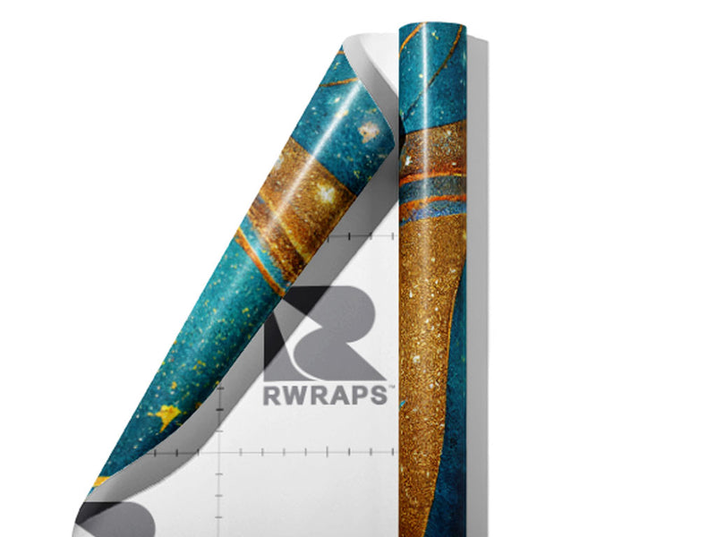Golden Veins Water Wrap Film Sheets~Rwraps Series 914 Golden Veins Water Scrolled Sheet~3