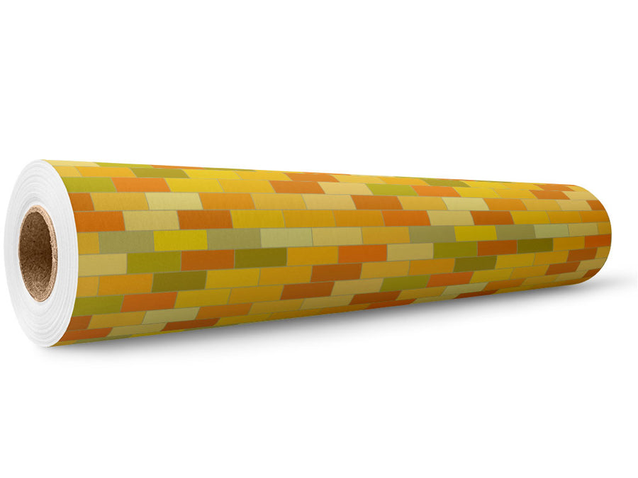 Goldenrod Brick Wrap Film Wholesale Roll~Rwraps Series 914 Digitally Printed Vinyl Roll~5