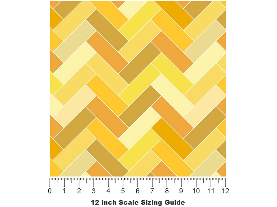Goldenrod Brick Vinyl Film Pattern Size 12 inch Scale~Rwraps Goldenrod Brick Sizing Chart~3