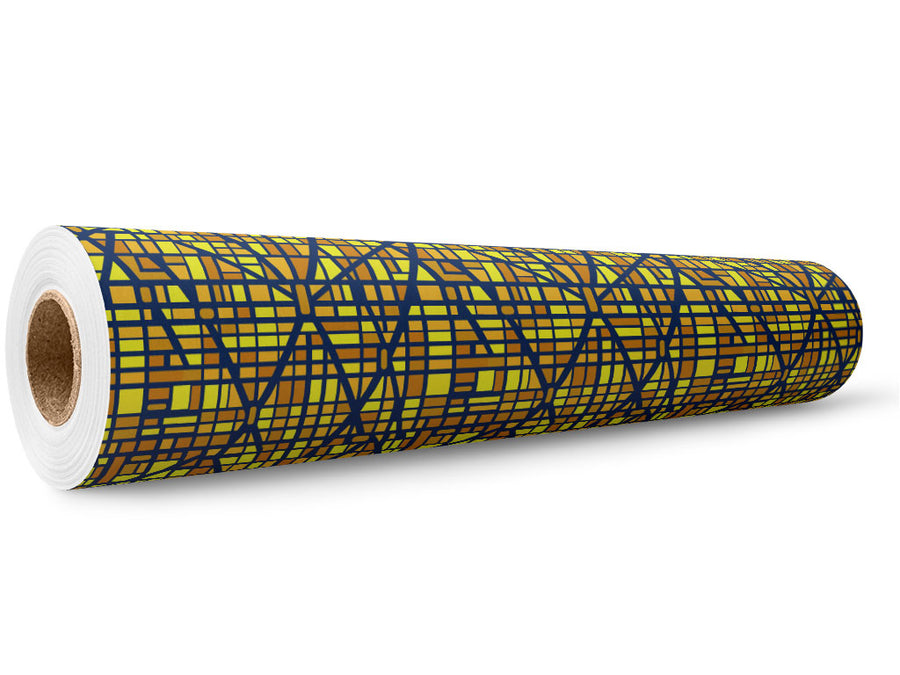 Goldenrod Streets Cityscape Wrap Film Wholesale Roll~Rwraps Series 914 Digitally Printed Vinyl Roll~5
