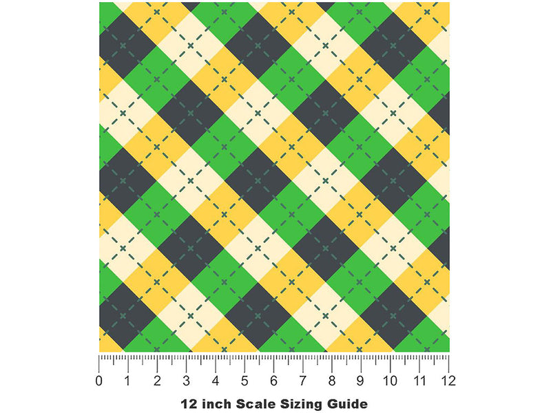 Golfing Camo Argyle Vinyl Film Pattern Size 12 inch Scale~Rwraps Golfing Camo Argyle Sizing Chart~2