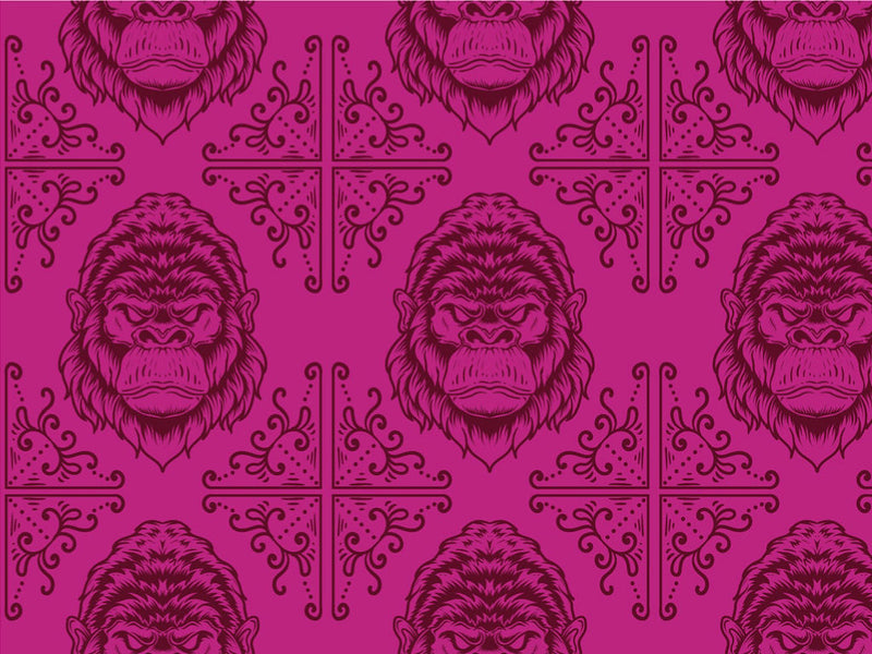 Gorilla Head Pink Primate Vinyl Wrap Pattern~Rwraps Series 914 Digitally Printed Vinyl Wrap~0