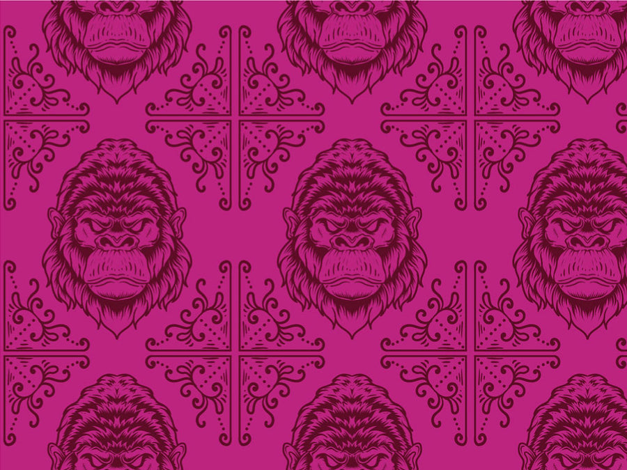 Gorilla Head Pink Primate Vinyl Wrap Pattern~Rwraps Series 914 Digitally Printed Vinyl Wrap~0