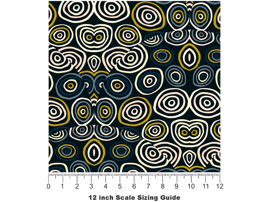 Gotham Nightmare Mosaic Vinyl Film Pattern Size 12 inch Scale~Rwraps Gotham Nightmare Mosaic Sizing Chart~2