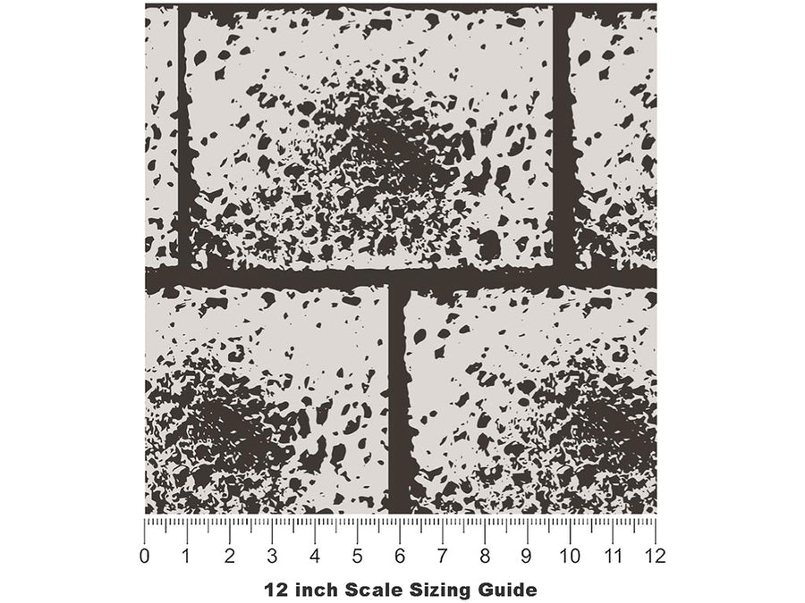 Gothic Brick Vinyl Film Pattern Size 12 inch Scale~Rwraps Gothic Brick Sizing Chart~3