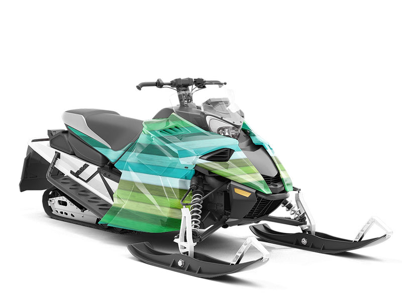 Gradient Wood Plank Custom Wrapped Snowmobile