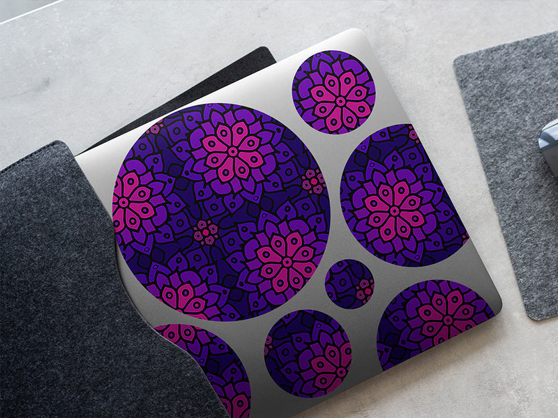 gradient lotus art deco DIY Laptop Stickers