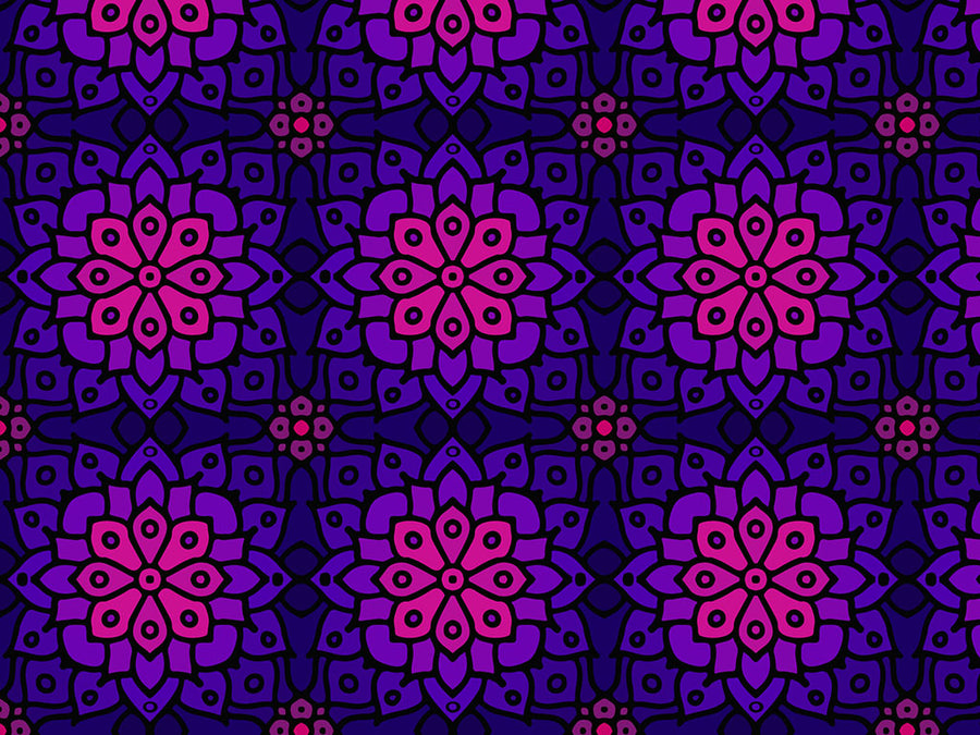 Gradient Lotus Art Deco Vinyl Wrap Pattern~Rwraps Series 914 Digitally Printed Vinyl Wrap~0