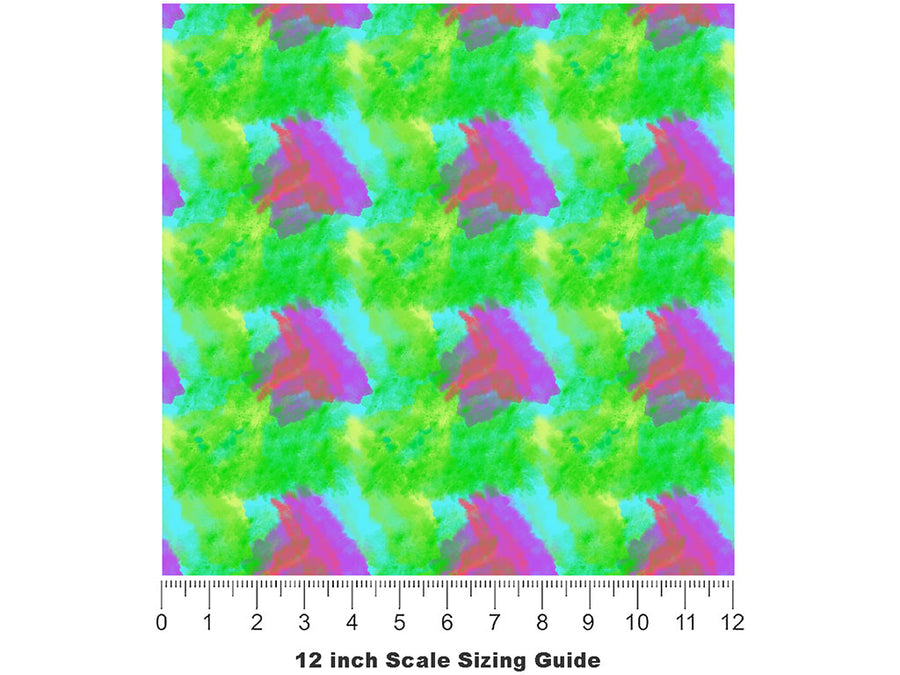 Grassland Journey Tie Dye Vinyl Film Pattern Size 12 inch Scale~Rwraps Grassland Journey Tie Dye Sizing Chart~2