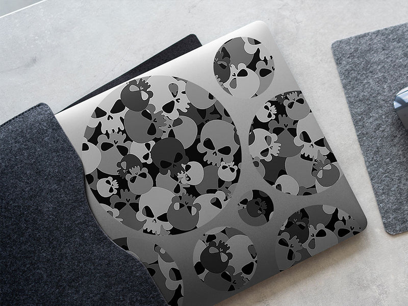 gray calvaria skull and bones DIY Laptop Stickers
