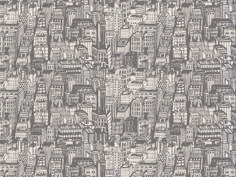 Gray Downtown Cityscape Vinyl Wrap Pattern~Rwraps Series 914 Digitally Printed Vinyl Wrap~0