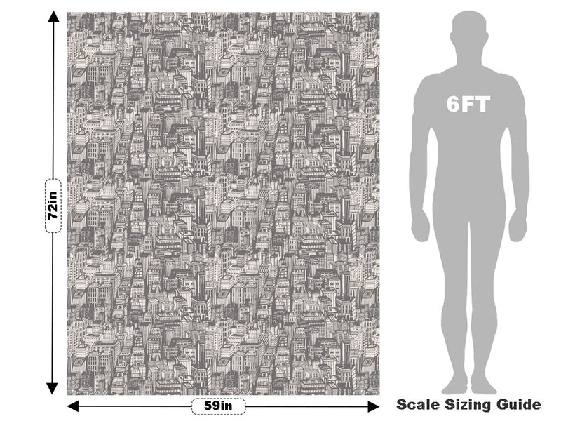 Gray Downtown Cityscape Vehicle Wrap Scale~Rwraps Series 914 Gray Downtown Cityscape Measurements~2