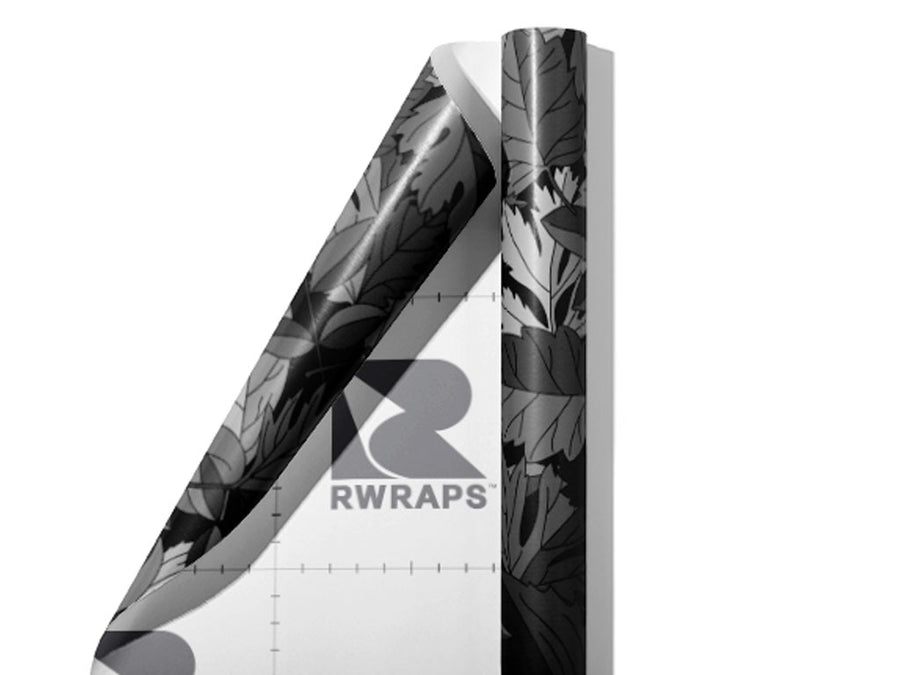 Gray Leaf Floral Wrap Film Sheets~Rwraps Series 914 Gray Leaf Floral Scrolled Sheet~3