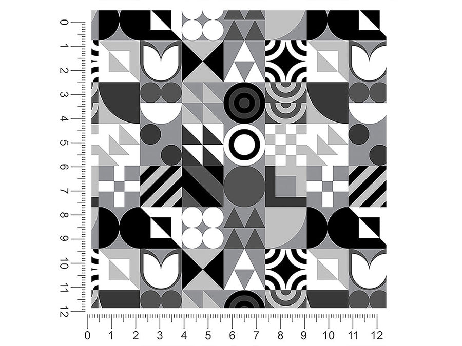 grayscale abstraction mosaic 1ft x 1ft Craft Sheets
