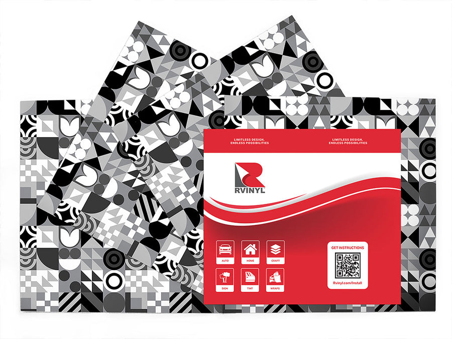 grayscale abstraction mosaic Craft Vinyl Sheet Pack