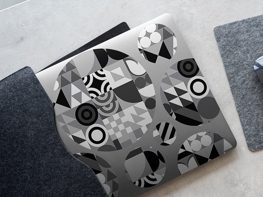 grayscale abstraction mosaic DIY Laptop Stickers