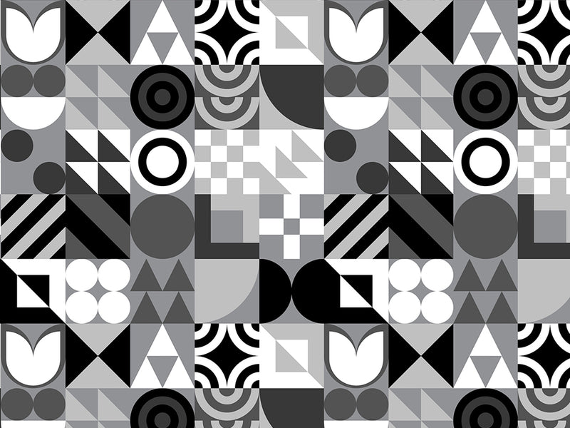Grayscale Abstraction Mosaic Vinyl Wrap Pattern~Rwraps Series 914 Digitally Printed Vinyl Wrap~0