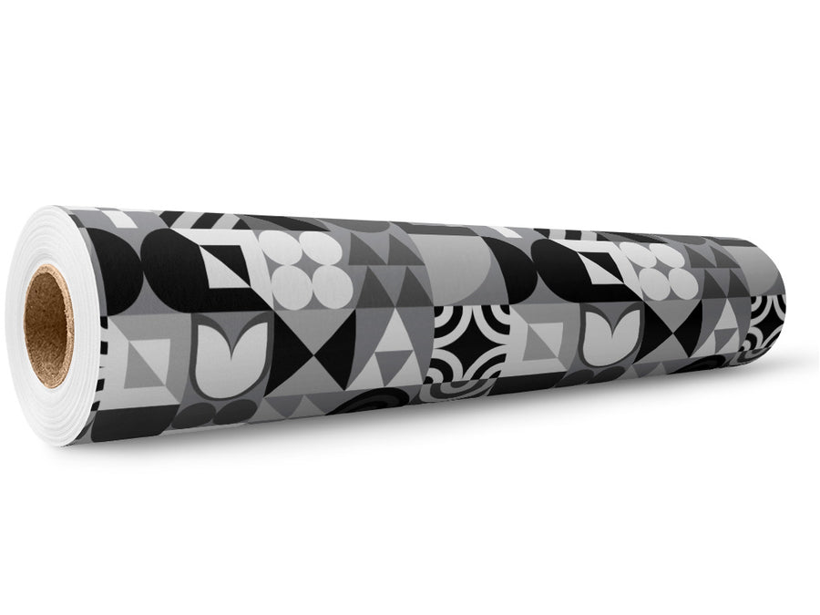 Grayscale Abstraction Mosaic Wrap Film Wholesale Roll~Rwraps Series 914 Digitally Printed Vinyl Roll~5