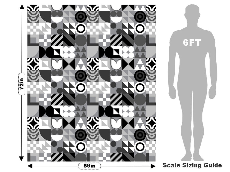 Grayscale Abstraction Mosaic Vehicle Wrap Scale~Rwraps Series 914 Grayscale Abstraction Mosaic Measurements~1