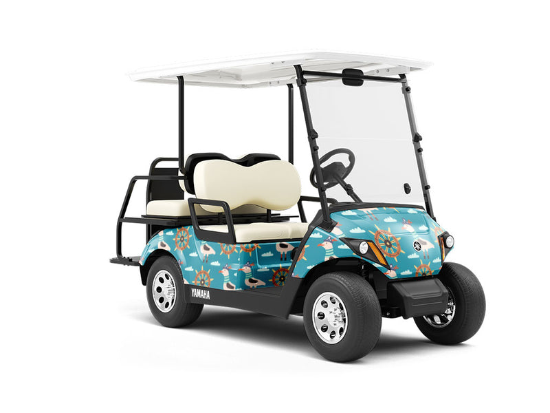 Greedy Gulls Pirate Wrapped Golf Cart