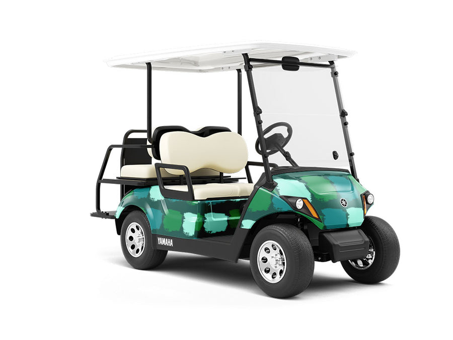 Green Brick Wrapped Golf Cart