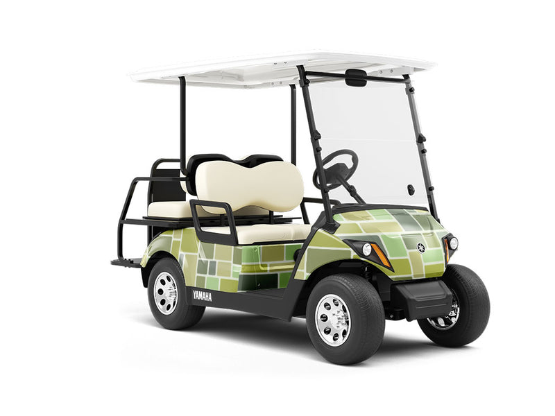 Green Brick Wrapped Golf Cart