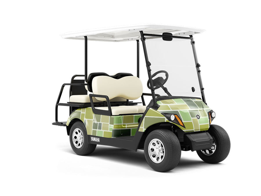Green Brick Wrapped Golf Cart
