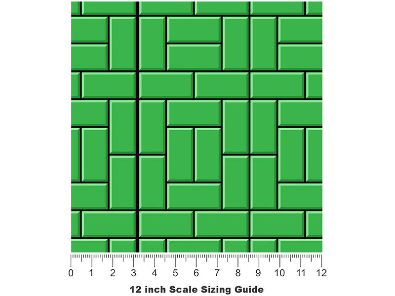 Green Brick Vinyl Film Pattern Size 12 inch Scale~Rwraps Green Brick Sizing Chart~3