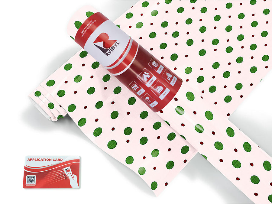 green baubles polka dot Craft Vinyl Roll
