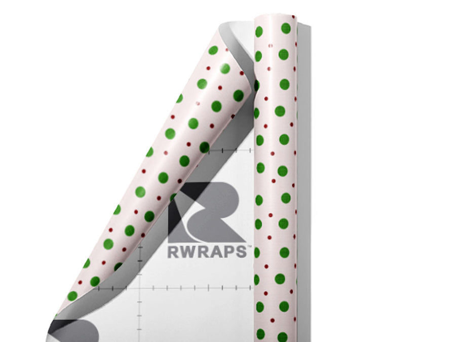 Green Baubles Polka Dot Wrap Film Sheets~Rwraps Series 914 Green Baubles Polka Dot Scrolled Sheet~3
