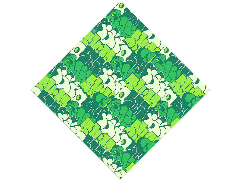 Green Bubbled Graffiti Vinyl Wrap Pattern