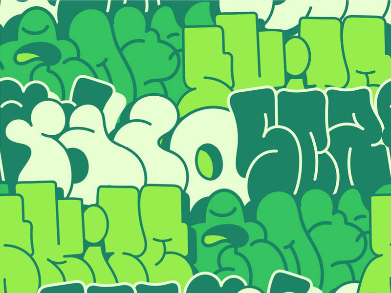 Green Bubbled Graffiti Vinyl Wrap Pattern~Rwraps Series 914 Digitally Printed Vinyl Wrap~0