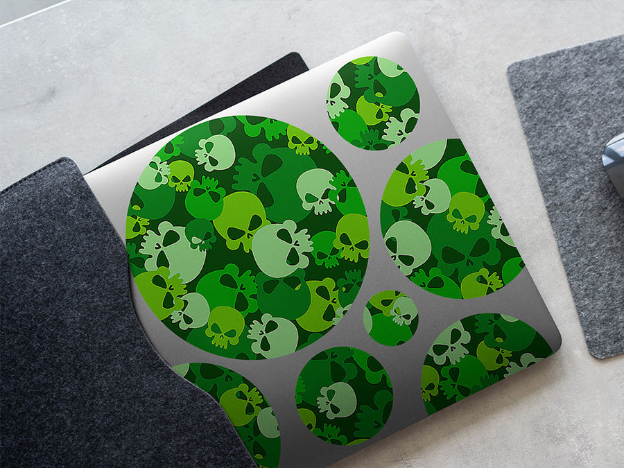 green calvaria skull and bones DIY Laptop Stickers
