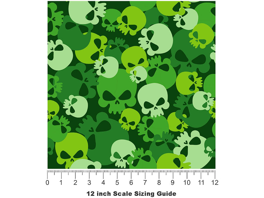 Green Calvaria Halloween Vinyl Film Pattern Size 12 inch Scale~Rwraps Green Calvaria Halloween Sizing Chart~2