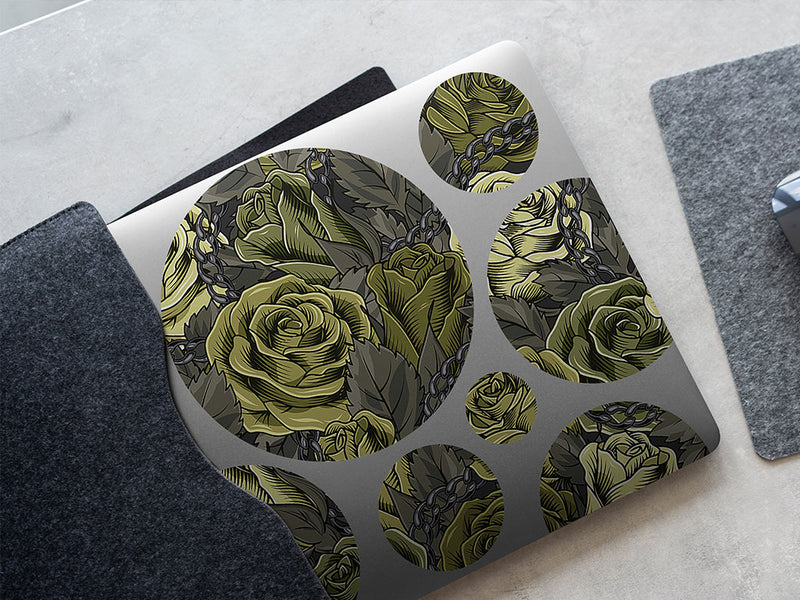 green chain floral DIY Laptop Stickers