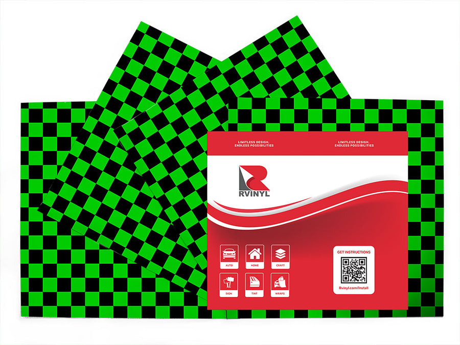 green checkered Craft Vinyl Sheet Pack