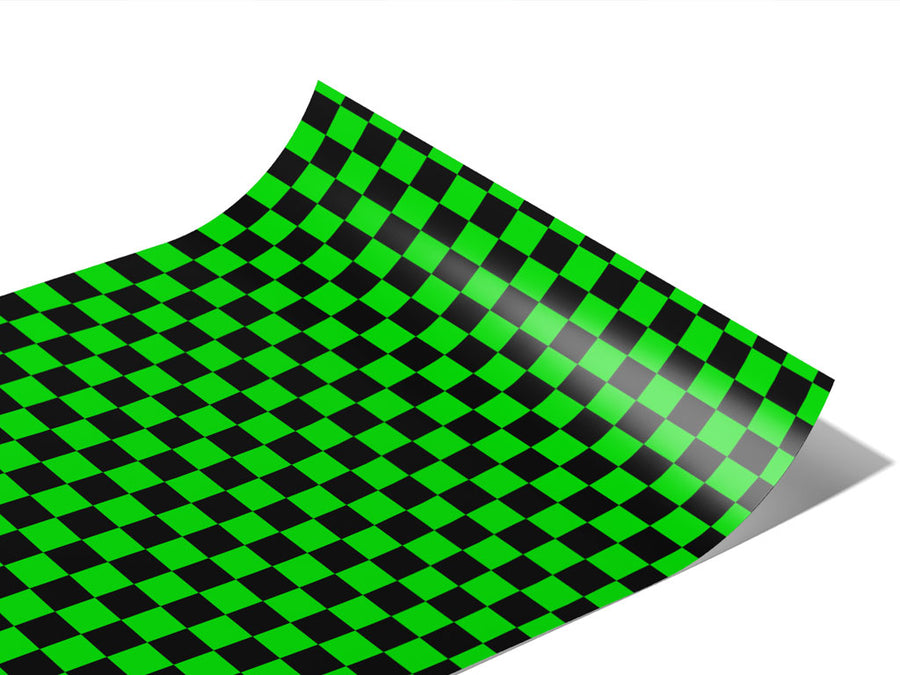 Green Checkered Vinyl Wraps~Rwraps Series 914 Digitally Printed Vinyl Wrap~1