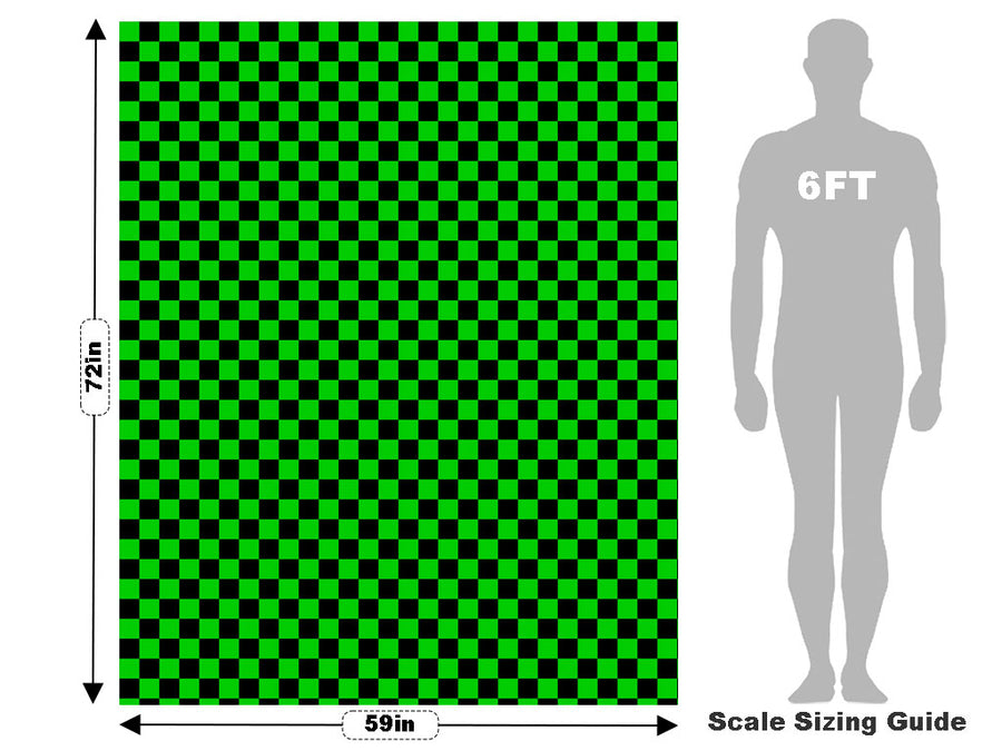 Green Checkered Vehicle Wrap Scale~Rwraps Series 914 Green Checkered Measurements~2