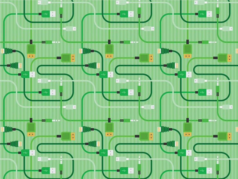 Green Cords Technology Vinyl Wrap Pattern~Rwraps Series 914 Digitally Printed Vinyl Wrap~0