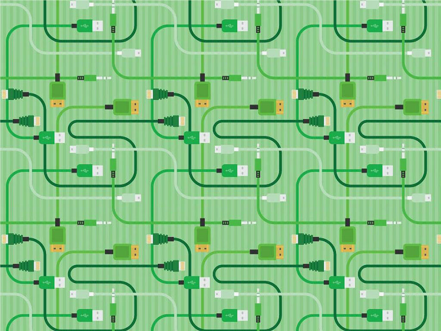 Green Cords Technology Vinyl Wrap Pattern~Rwraps Series 914 Digitally Printed Vinyl Wrap~0