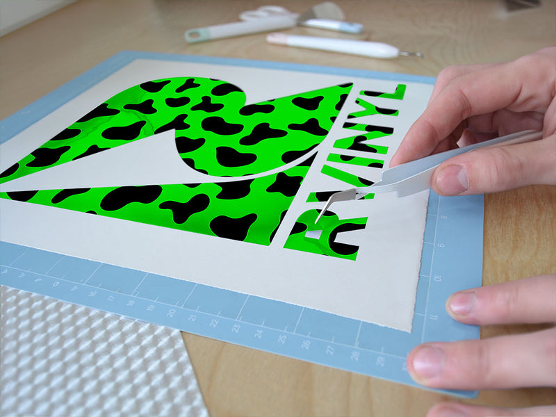 green cow animal print Easy Weed Craft Vinyl